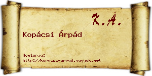 Kopácsi Árpád névjegykártya